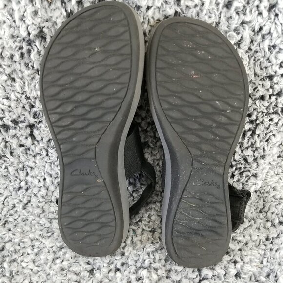 Cloudsteppers by Clarks Shoes Womens 8 Arla Jacory Black Elastic Sandals *Read* - Picture 5 of 5